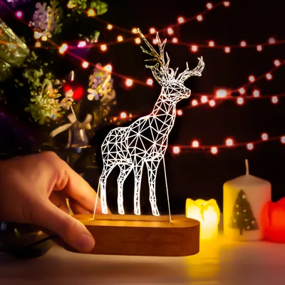 Reindeer 3D Design LED Christmas Themed Lamp