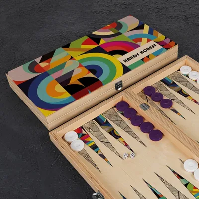 Retro Design Personalized Handmade Modern Backgammon Set
