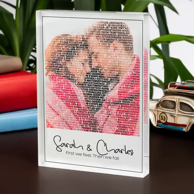 Romantic Gifts for Couples I Love You in 100 Languages Acrylic Frame