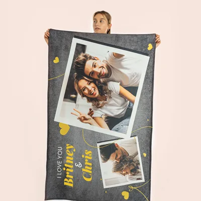 Romantic Gifts for Couples TV Personalized Throw Blanket with Photo - Single Sized Blanket