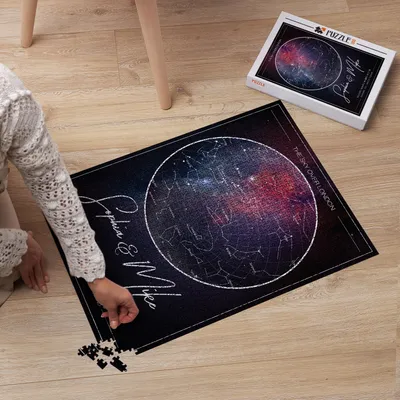 Romantic Gifts for Girlfriend Personalized Star Map 1000 Piece Personalized Puzzle