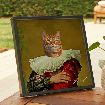 Royal Pet Oil Painting Design Personalized Photo Printed Framed Picture