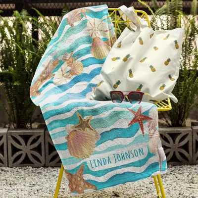 Seahell Design Personalised Beach Towel