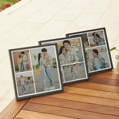 Set of 3 Black Photo Frame with 3 Photo Collage