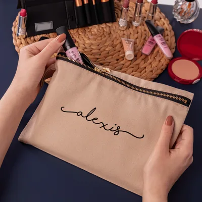 Signature Design Canvas Makeup Bag