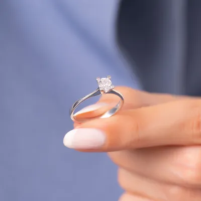 Silver Solitaire Ring Perfect Anniversary Gift for Her