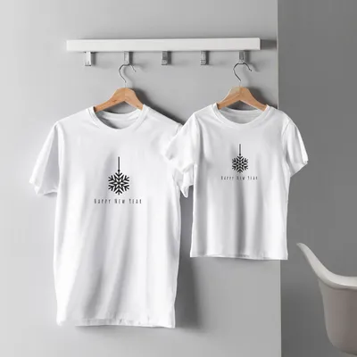 Snowflake Design Mom and Child Christmas T-Shirt Combo