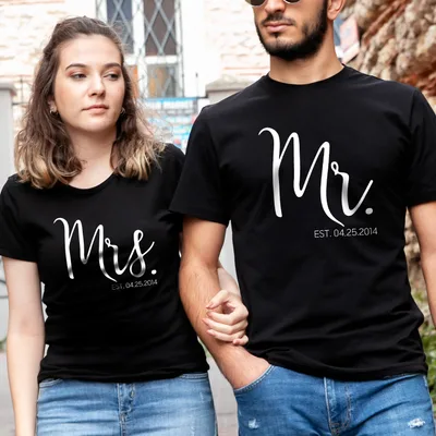 Special Date Written Dear Combination T-Shirt for Couples
