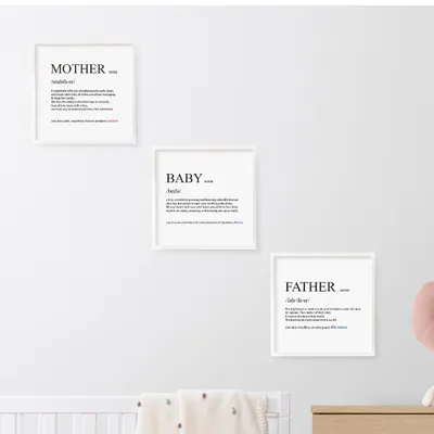 Special Father-Mother-Baby Designed Frame Set