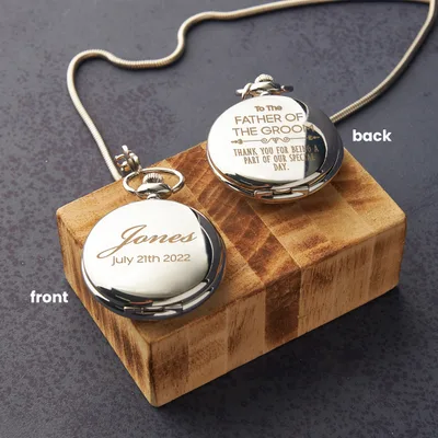 Special Message Pocket Watch for Groom's Father Thank You Gift