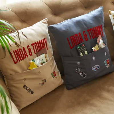 Special Name Printed Pocket Cushion Movie Pillow for Couples