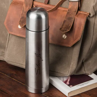Stainless Steel Thermos with Signature Design