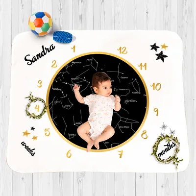 Star Map Baby Monthly & Weekly Photoshoot Baby Blanket