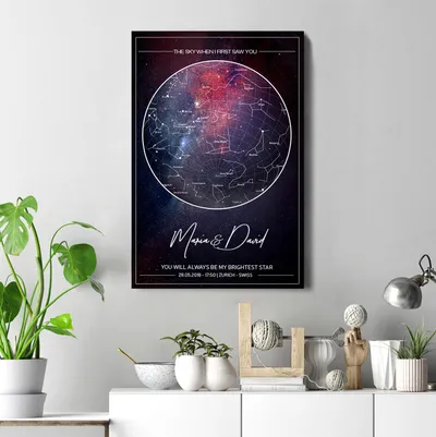 Starry Sky Map Galaxy-themed Canvas Art 15.75 x 23.5