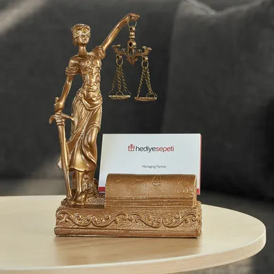 Statue of Themis Goddess of Justice Desktop Cardholder