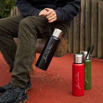 Steel Thermos with Special Signature Design 39 Oz