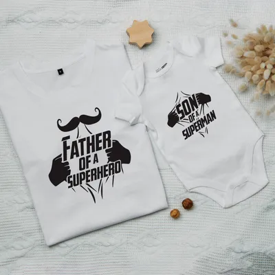 Superhero Father and Son T-Shirt and Bodysuit Set
