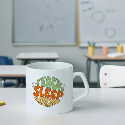 Teachers Day Teach Sleep Repeat Funny Mug