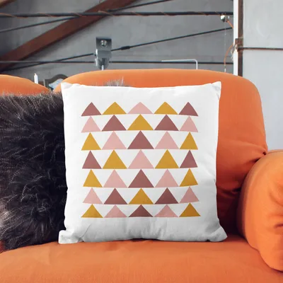 Triangle Mosaic Patterned Bohemian Design Pillow