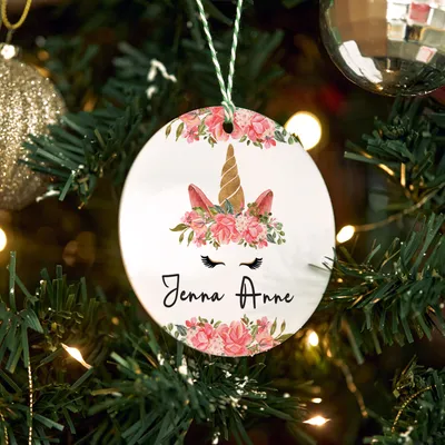 Unicorn Designed Personalized Tree Ornament