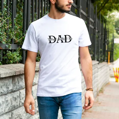 Unique Gift for Dad Personalized Family Name T-Shirt