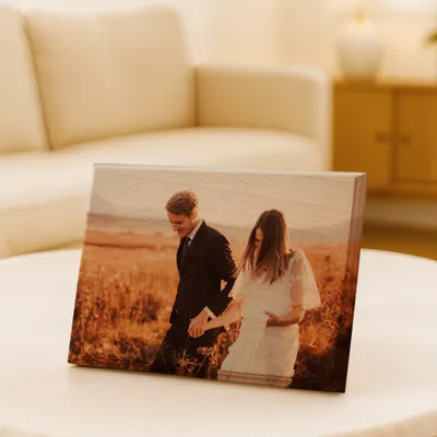 Personalised Wooden Photo Print for Romantic Moments