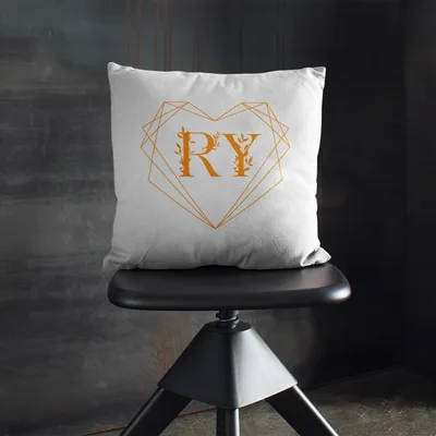 Valentine's Gift Initial Written Decorative Pillow