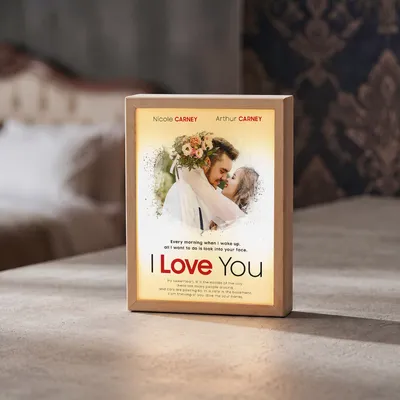 Valentine's Photo Printed Romantic Comedy Poster Designed Wooden Decorative Lamp