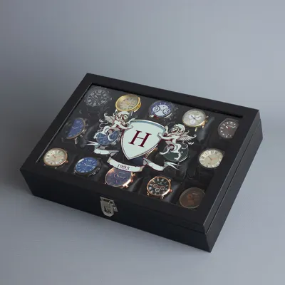 Vintage Crest Design Watch Box for Men