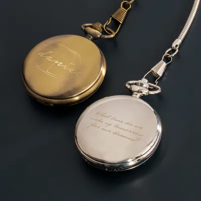 Vintage Pocket Watch with Name and Letter Design