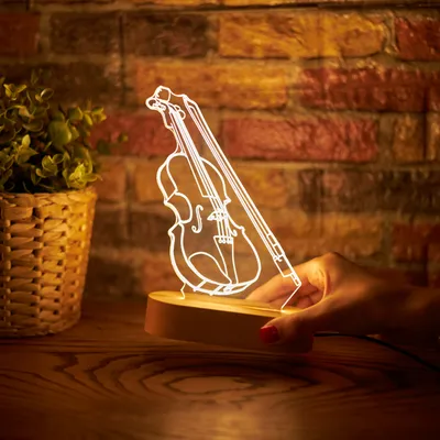 Violin Design 3D Led Lamp