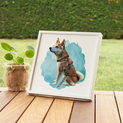 Custom Dog Photo Painting with Watercolor Effect as Pet Memorial Gift