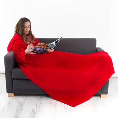 Wearable Red Fleece Blanket