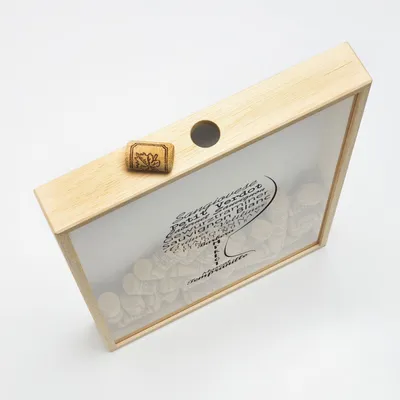 Wine Cork Collector Box with Grape Typography Design