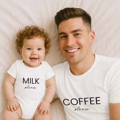 Witty Dad and Baby Matching T-Shirt and Onesie Set