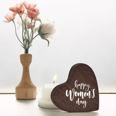 Women's Day Special Wooden Heart Decoration