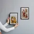 2pcs Self Adhesive Black Photo Frame Set with Mat Bordered Photo Print
