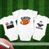 3 Piece Baby Bodysuit with Football Design