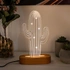 3D Led Lamp With Desert Cactus Design