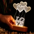 3D Led Lamp with Love Written Heart