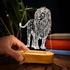 3d Led Night Light with Geometric Lion Design