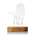 3d Led Night Light with Geometric Lion Design