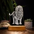 3d Led Night Light with Geometric Lion Design