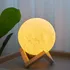 3D Moon Night Lamp with Wooden Stand