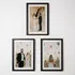 3pcs Self Adhesive Black Photo Frame Set with Mat Bordered Photo Prints