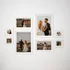8pcs Self Adhesive White Picture Frame Set with Mat Boarded Photo Prints