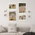 8pcs Self Adhesive White Picture Frame Set with Mat Boarded Photo Prints