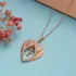 Angel Wings in Heart Shape Silver Necklace Pendant