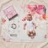 Baby Girl Monthly Milestone Photo Blanket with Gift Box