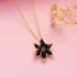Black Lotus Gold Plated Necklace for Her